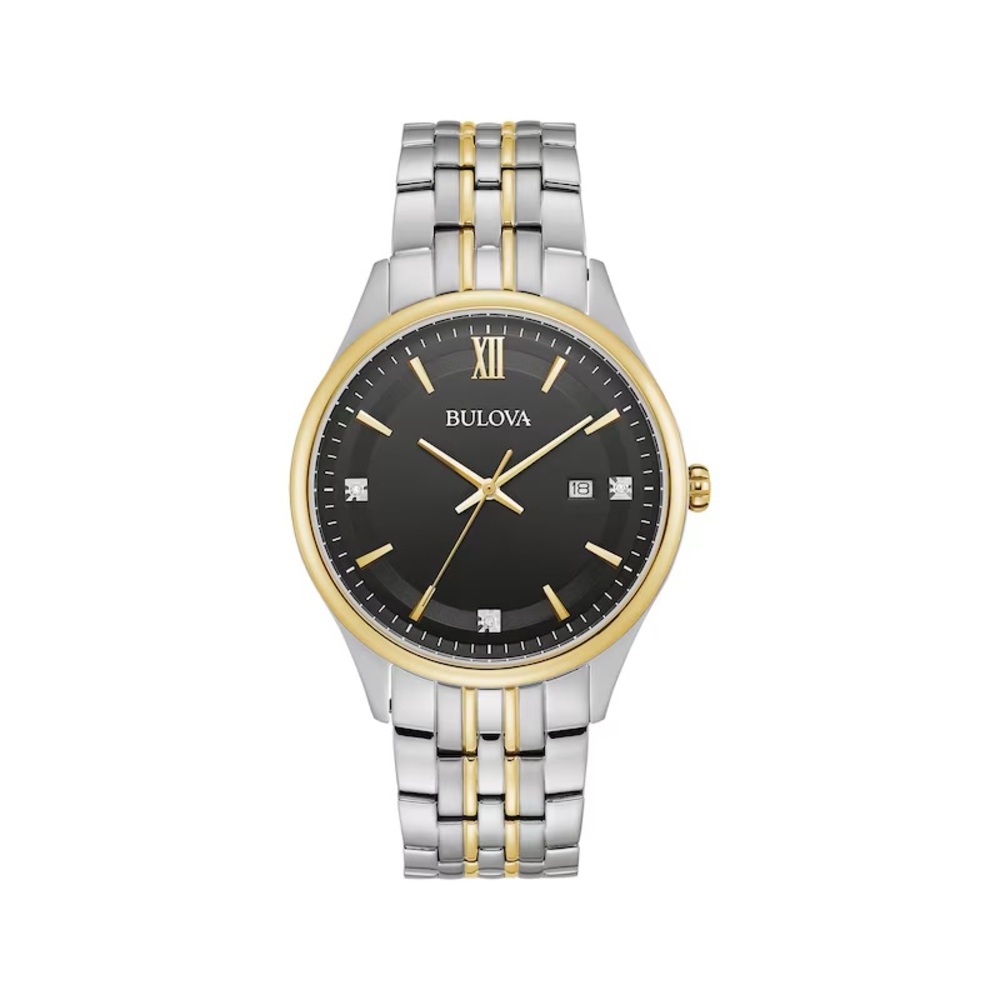 Bulova Men's Classic Calendar Quartz Silver Stainless Steel Watch 40 MM 98D160